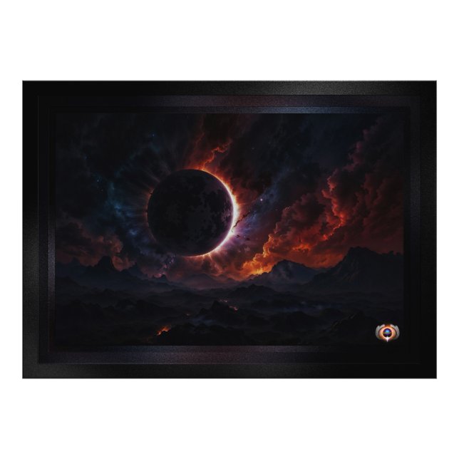 Solar Eclipse Cosmic Masterpiece Xzendor7 AI Art Photo Print (Front)