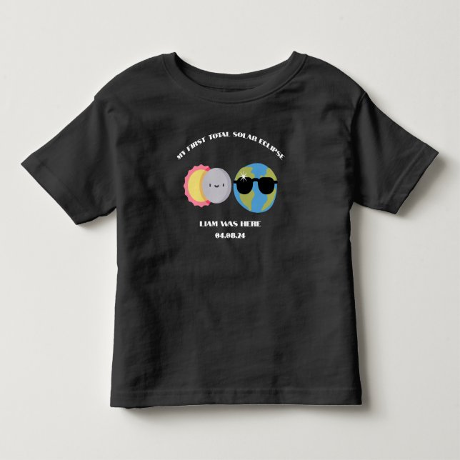Solar Eclipse Custom Name & Date Toddler T-Shirt (Front)