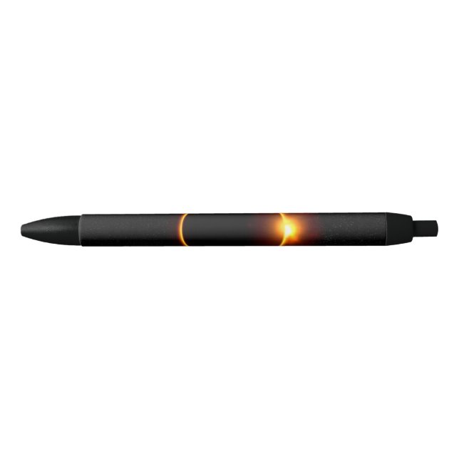 Solar Eclipse Dark Sun & Moon Black Ink Pen (Front)