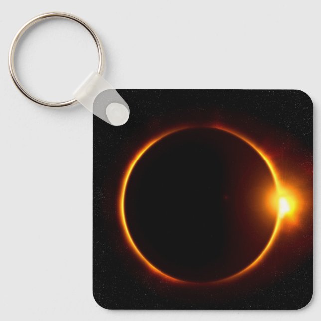 Solar Eclipse Dark Sun & Moon Key Ring (Front)