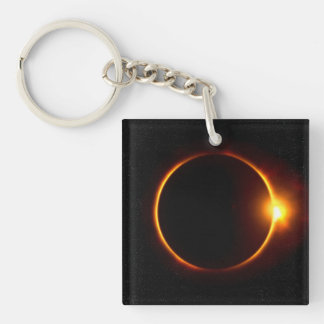 Solar Eclipse Dark Sun & Moon Key Ring
