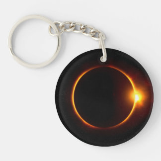 Solar Eclipse Dark Sun & Moon Key Ring