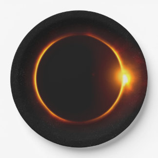 Solar Eclipse Dark Sun & Moon Paper Plate