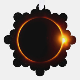 Solar Eclipse Dark Sun & Moon Tree Decoration Card