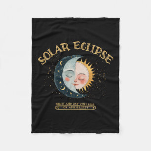 Solar Eclipse Design 4.08.24 Total Solar Eclipse 2 Fleece Blanket