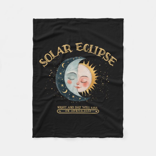Solar Eclipse Design 4.08.24 Total Solar Eclipse 2 Fleece Blanket (Front)