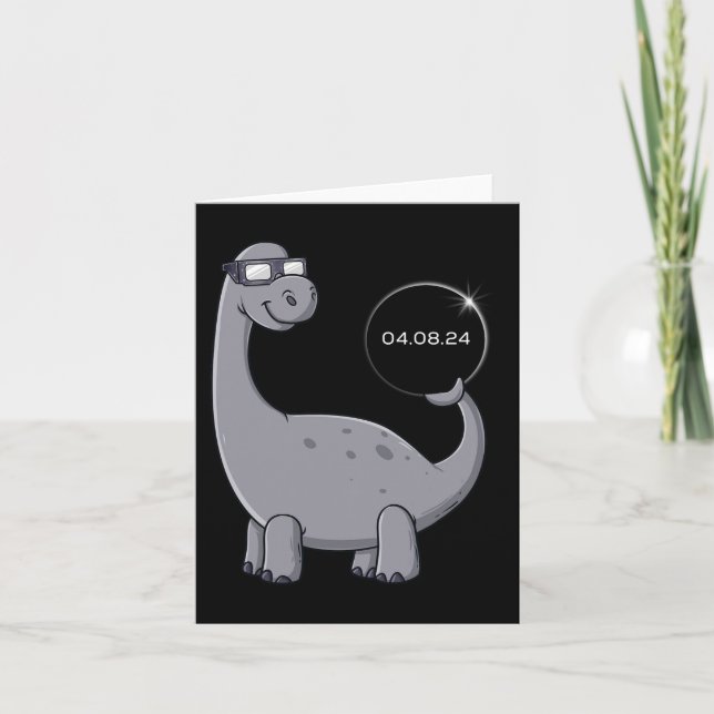Solar Eclipse Dino 04.08.2024 Fun Toddler Boys Gir Card (Front)