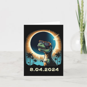 Solar Eclipse Dino With Solar Eclipse Gles Card