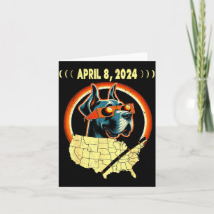 Solar Eclipse Dog Solar Eclipse Illustration Card