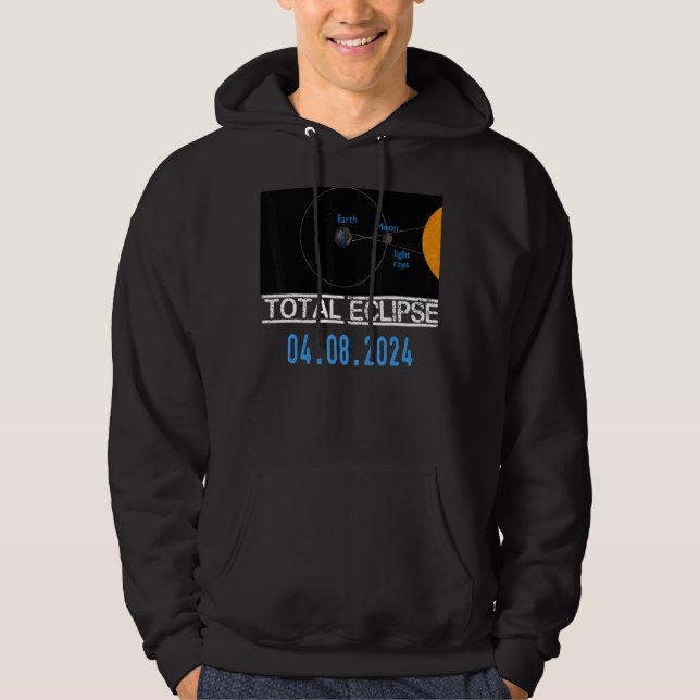 Solar Eclipse Explained Educational Astronomy Even Hoodie (Front)