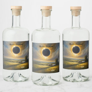 Solar Eclipse Farm Midwest Customise Set of 6 Beer Liquor Bottle Label