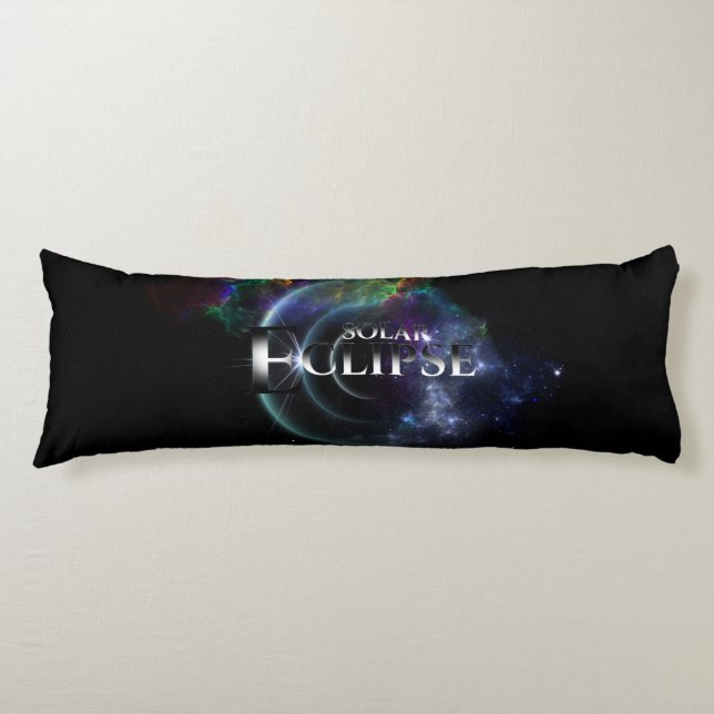 Solar Eclipse Fractal Art Spacescape Body Cushion (Front)