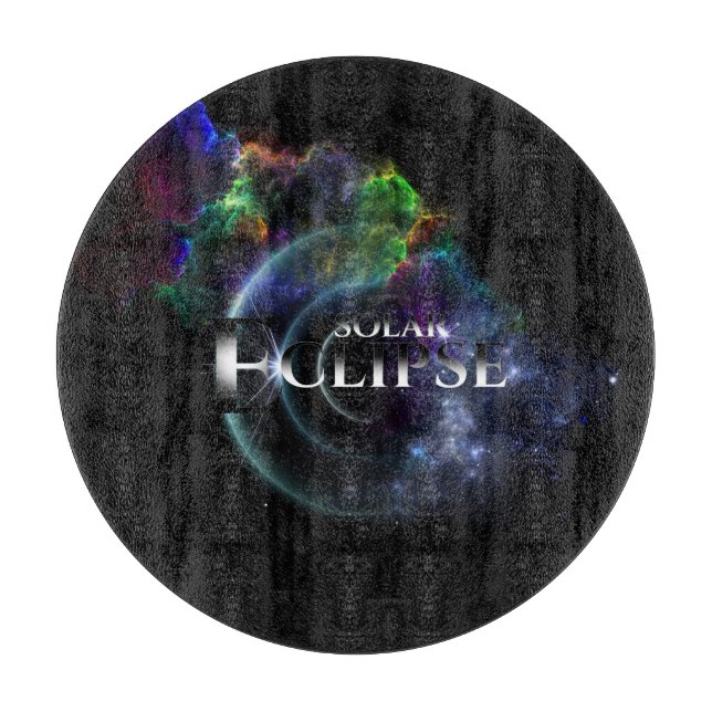 Solar Eclipse Fractal Art Spacescape Cutting Board (Front)