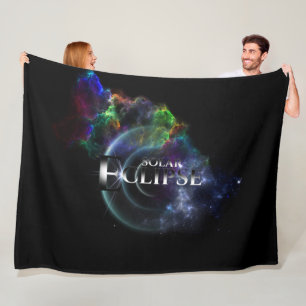 Solar Eclipse Fractal Art Spacescape Fleece Blanket