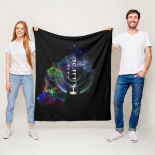 Solar Eclipse Fractal Art Spacescape Fleece Blanket
