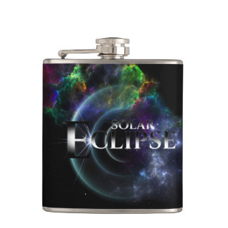 Solar Eclipse Fractal Art Spacescape Hip Flask