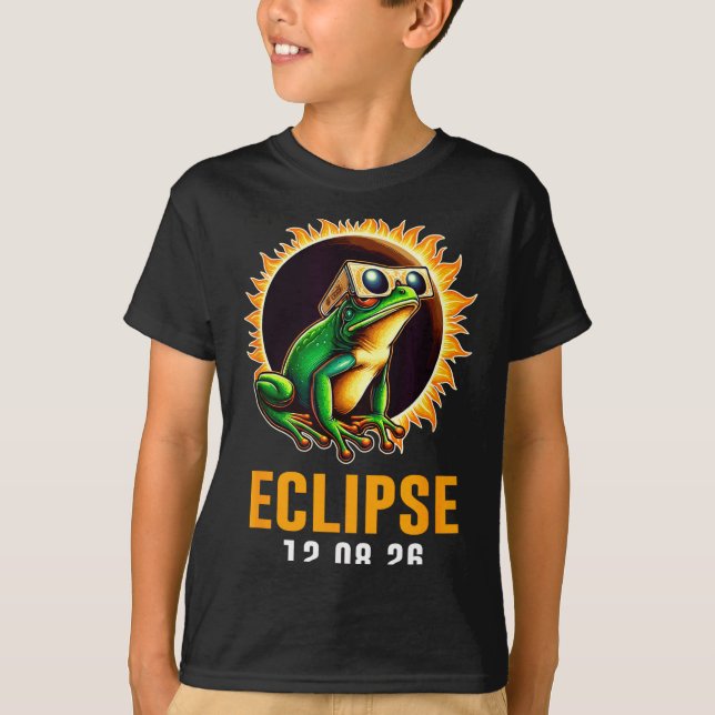 Solar Eclipse Frog Solar Eclipse Illustration T-Shirt (Front)