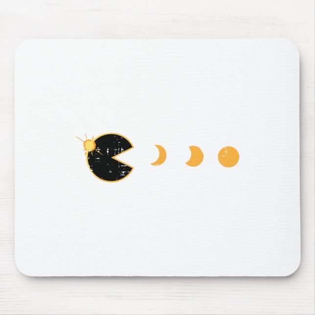 Solar Eclipse Gamer Eating Sun Retro Video Game Me Mouse Mat (Front)