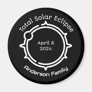 Solar Eclipse Gift 2024 Modern Minimal Black Magnet