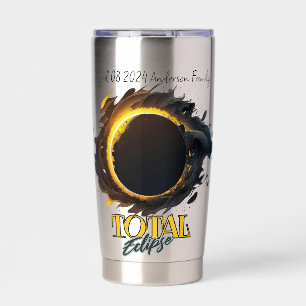 Solar Eclipse Gift April 8th 2024 Customisable Insulated Tumbler