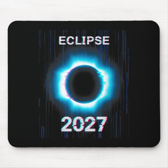 Solar Eclipse Glitch Total Solar Mouse Mat (Front)