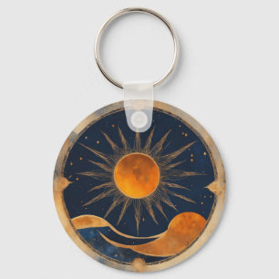 Solar Eclipse Graphic Art Add Text Custom Event Key Ring