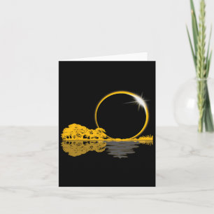 Solar Eclipse Guitar Nature Moon Retro Style Guita Card