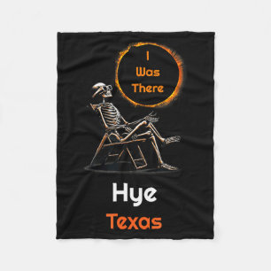 Solar Eclipse Hye Texas There Illustration Fleece Blanket