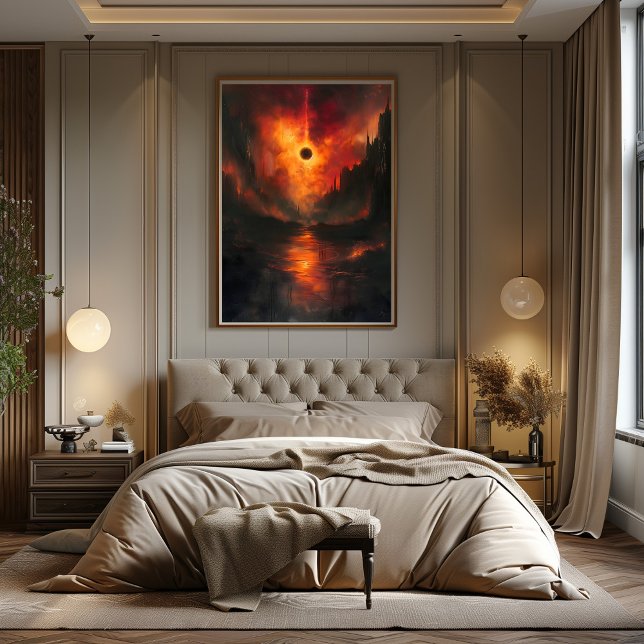 Solar Eclipse Inferno: Surrealist Abyss Poster (Creator Uploaded)