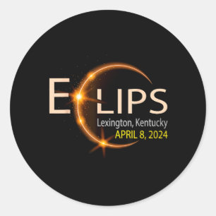 Solar Eclipse Kentucky Lexington USA Totality Classic Round Sticker