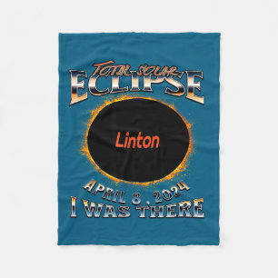 Solar Eclipse Linton Indiana There Illustration Fleece Blanket