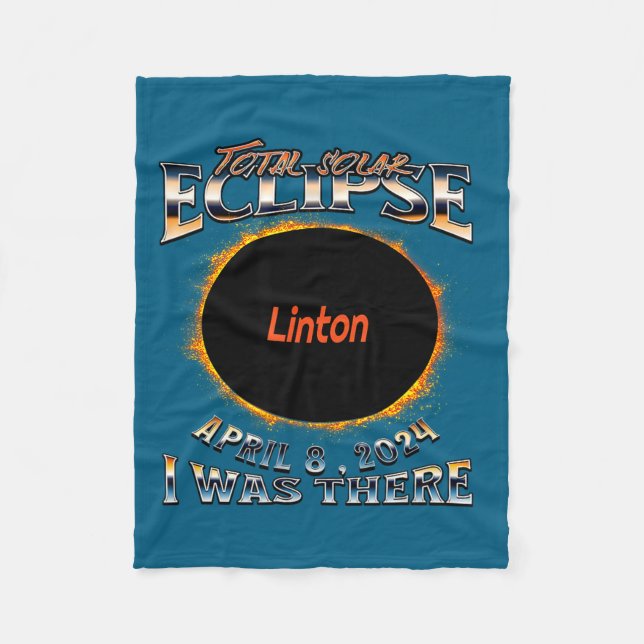 Solar Eclipse Linton Indiana There Illustration Fleece Blanket (Front)