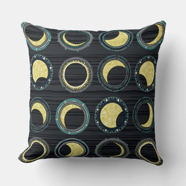 solar eclipse mandala cushion (Front)