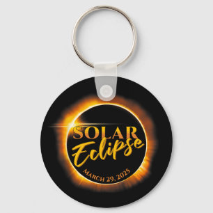 Solar Eclipse March 29 2025 Commemorative Key Ring