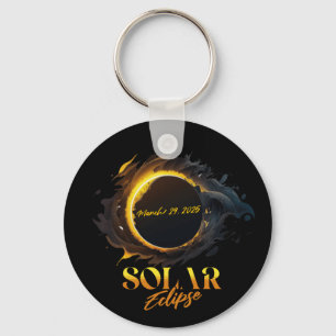 Solar Eclipse March 29 2025 Commemorative Key Ring