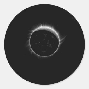 Solar Eclipse Moon And Sun Cool Event Graphic Classic Round Sticker