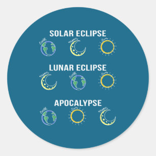 Solar Eclipse Moon Eclipse Apocalypse Classic Round Sticker