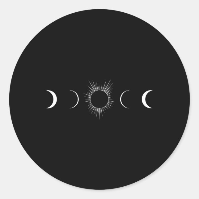 Solar Eclipse Moon Phases Totality  Classic Round Sticker (Front)