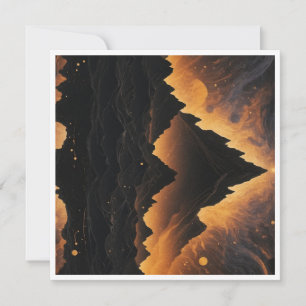 Solar Eclipse Mountain Cosmic Landscape Invitation