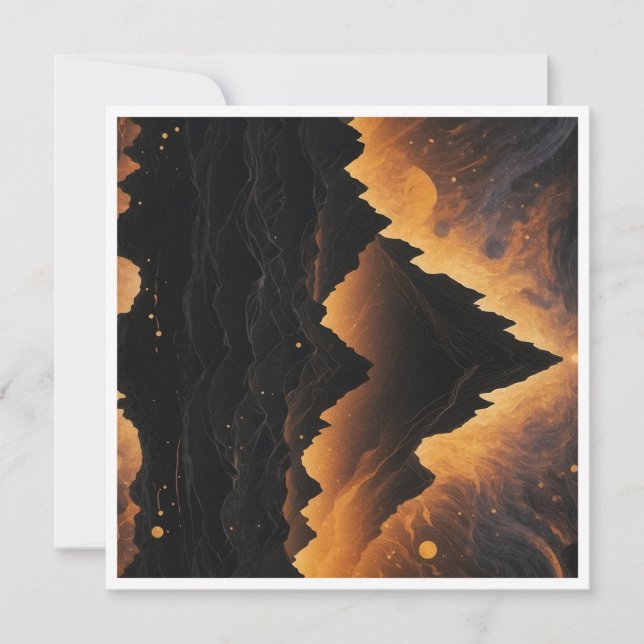 Solar Eclipse Mountain Cosmic Landscape Invitation (Front)