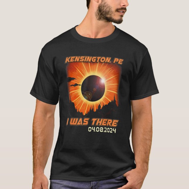 Solar Eclipse Mountain Hiking Kensington PE Island T-Shirt (Front)