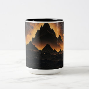 Solar Eclipse Mountain Mug - Cosmic Landscape Mug