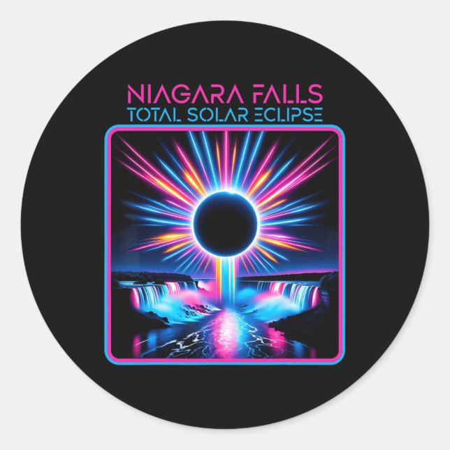 Solar Eclipse Niagara Falls Totality Event Souveni Classic Round Sticker (Front)