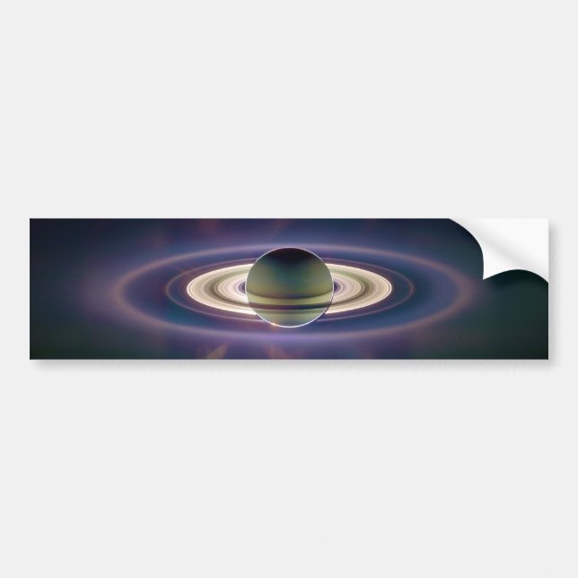 Solar Eclipse Of Saturn from Cassini Spacecraft Bumper Sticker (Front)