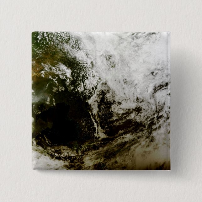 Solar eclipse over southeast Asia 15 Cm Square Badge (Front)