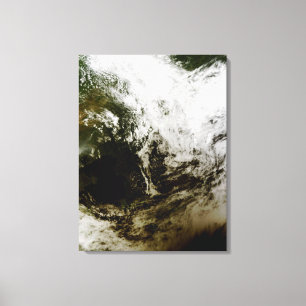 Solar eclipse over southeast Asia Canvas Print