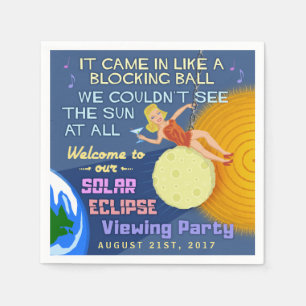 Solar Eclipse Party Funny Retro Sun Viewing 2017 Napkin