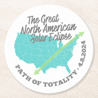 Solar Eclipse Path of Totality United States Round Paper Coaster