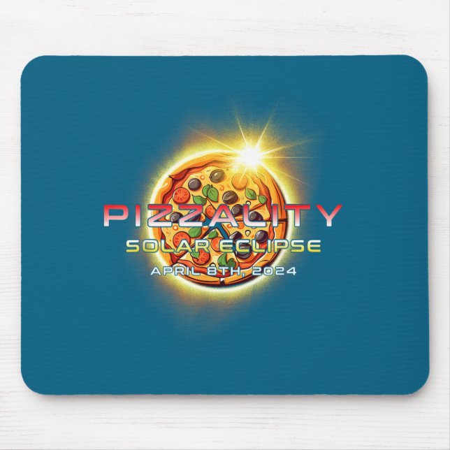 Solar Eclipse Pizzality Eclipse Pizza Illustration Mouse Mat (Front)