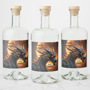 Solar Eclipse Raging Dragon Customise Set of 6 Liquor Bottle Label